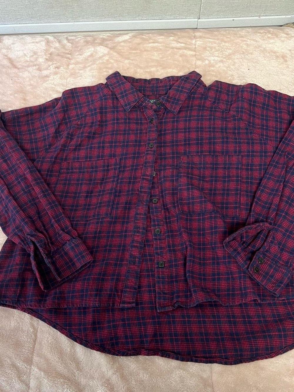 Red & blue cropped wild fable flannel